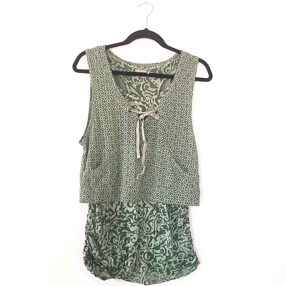 ATHLETA Med Top Tank Layer Paisley Floral Burnout